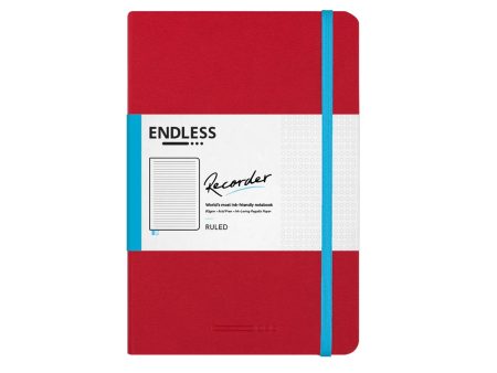 Endless Recorder Crimson Sky Red Regalia Notebook - A5, Ruled Fashion