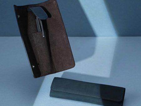 Endless Companion Leather 1 Pen Holder - Blue Hot on Sale