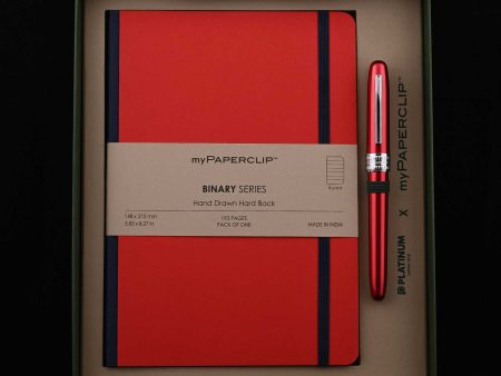 Platinum Gift Set - Plaisir Red Fountain Pen + myPAPERCLIP Red Notebook Cheap