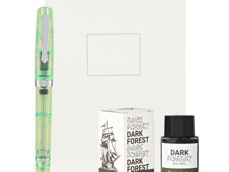 Nahvalur Original Plus Gift Set of Fountain Pen, Notebook & Ink - Altifrons Green Online Hot Sale