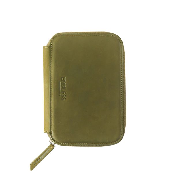 Endless Companion Leather Adjustable 5 Pen Holder - Green For Sale